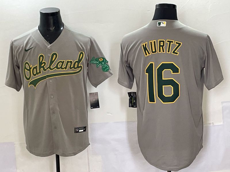 Men Oakland Athletics #16 Kurtz Grey Nike 2025 MLB Jersey 02->oakland athletics->MLB Jersey